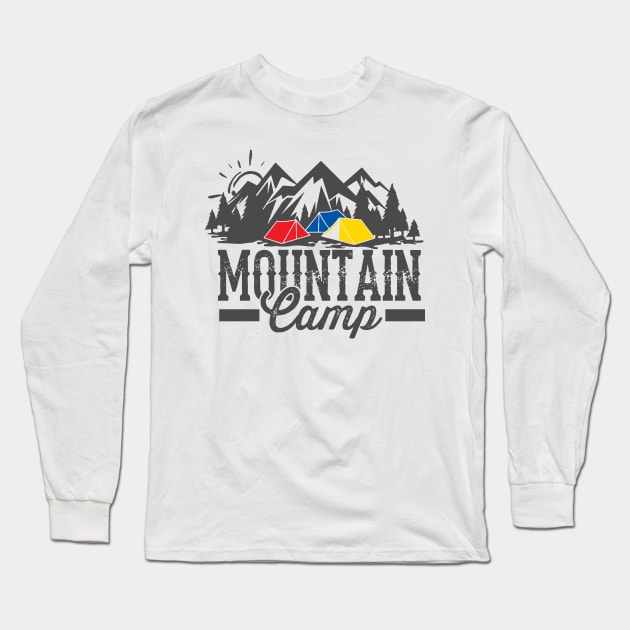 mountain camping Long Sleeve T-Shirt by graphicganga